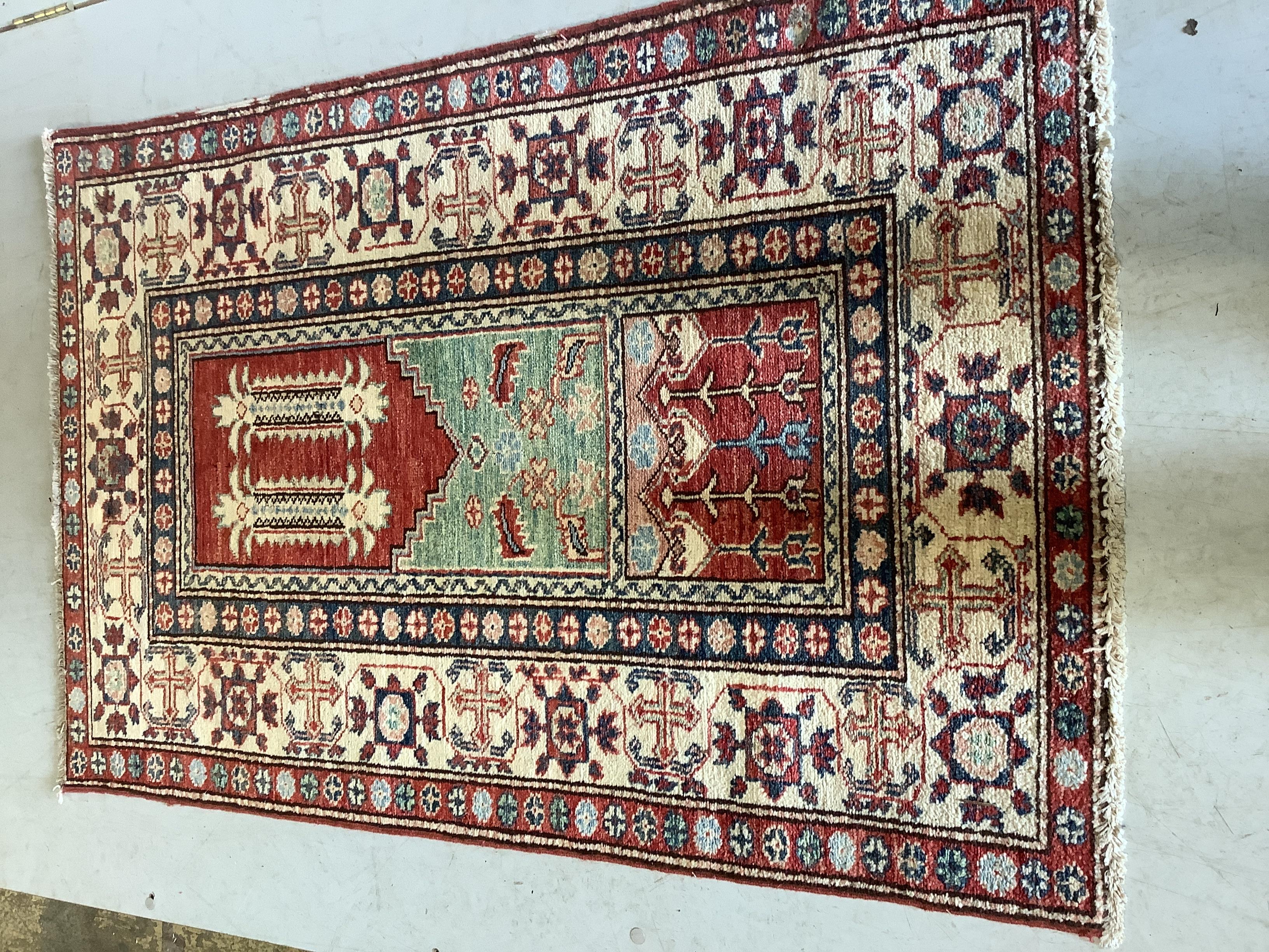 Two Caucasian style rugs, larger 202 x 162cm